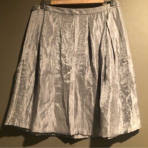 Nine West Jeans Keira Silver Pleated Skirt 12